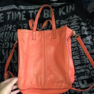 Tory Burch orange Messenger/Tote Bag